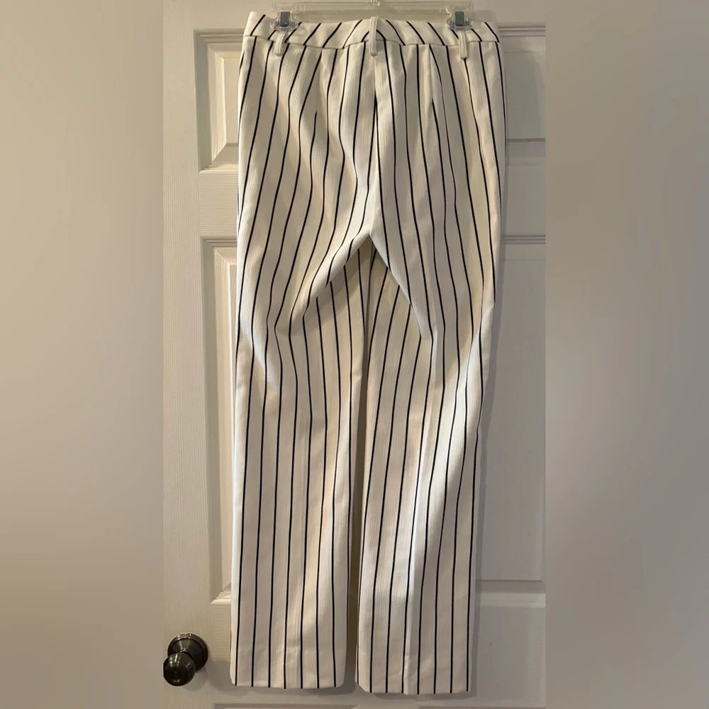 Carlisle Striped White and Black Women’s Dress Pants Size 4 - Picture 2 of 8